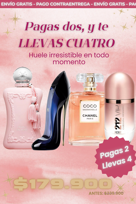 Coco Mademoiselle, 212 VIP Rose, GoodGirl, Delina La Rosee